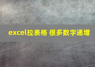 excel拉表格 很多数字递增